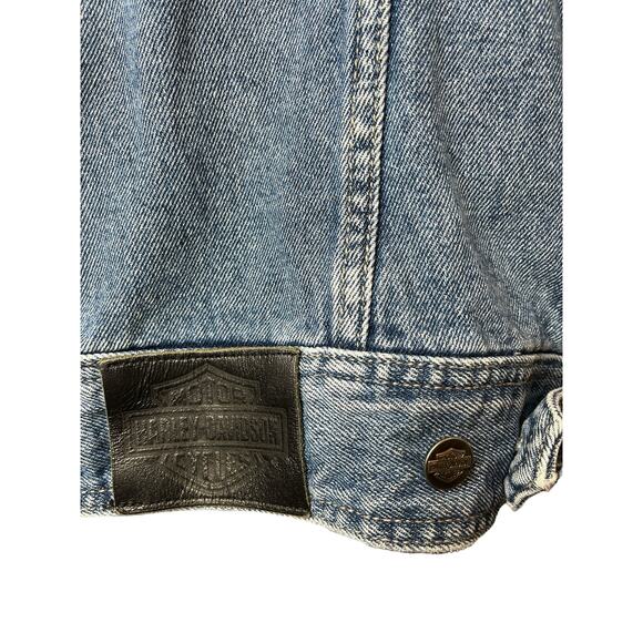 Vintage Harley Davidson Motorcycle Big Logo Denim Jacket Size M - Picture 13 of 16